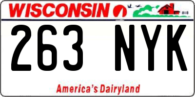 WI license plate 263NYK