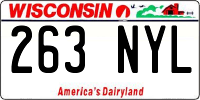 WI license plate 263NYL
