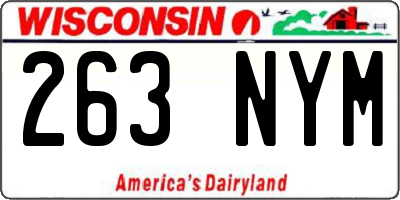 WI license plate 263NYM