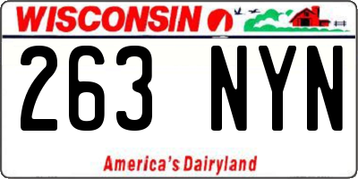 WI license plate 263NYN
