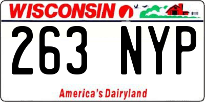 WI license plate 263NYP