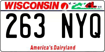 WI license plate 263NYQ