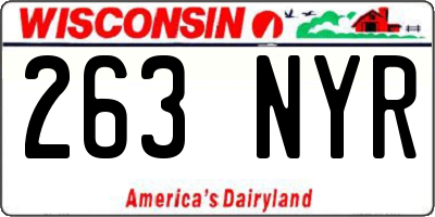 WI license plate 263NYR
