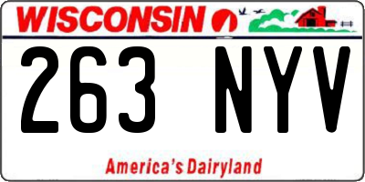 WI license plate 263NYV