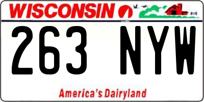 WI license plate 263NYW