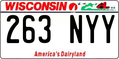 WI license plate 263NYY