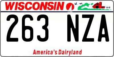 WI license plate 263NZA