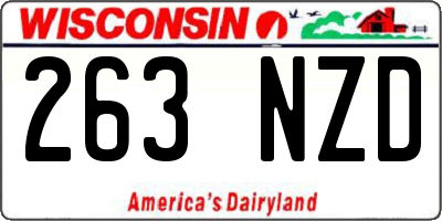 WI license plate 263NZD