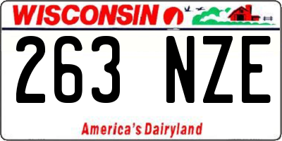 WI license plate 263NZE