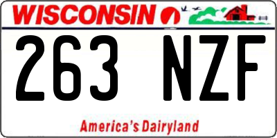 WI license plate 263NZF