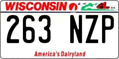 WI license plate 263NZP