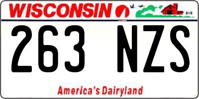 WI license plate 263NZS