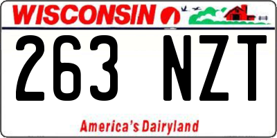 WI license plate 263NZT