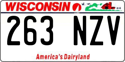 WI license plate 263NZV