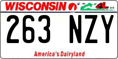 WI license plate 263NZY