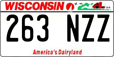 WI license plate 263NZZ