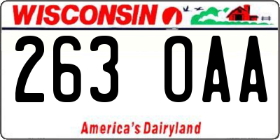 WI license plate 263OAA