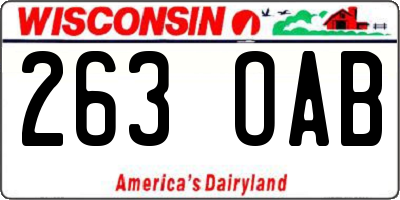 WI license plate 263OAB