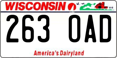 WI license plate 263OAD