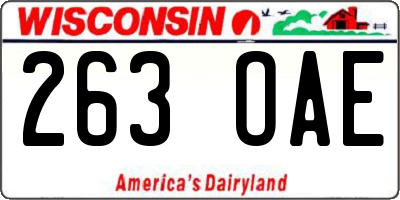 WI license plate 263OAE