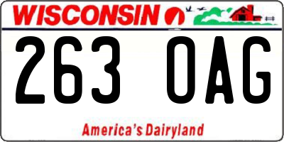 WI license plate 263OAG