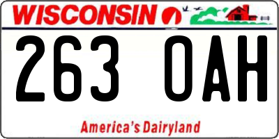 WI license plate 263OAH