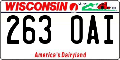 WI license plate 263OAI