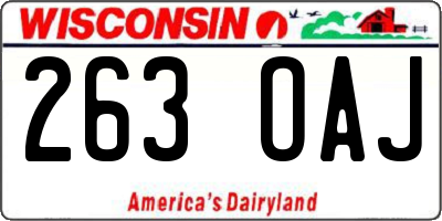 WI license plate 263OAJ