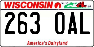 WI license plate 263OAL