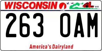 WI license plate 263OAM