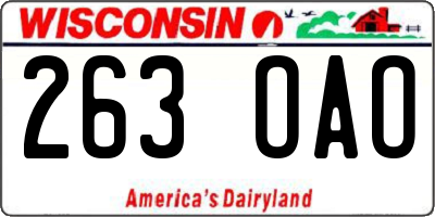 WI license plate 263OAO