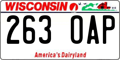 WI license plate 263OAP
