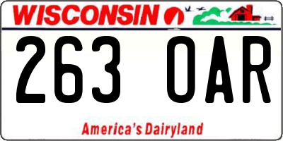 WI license plate 263OAR