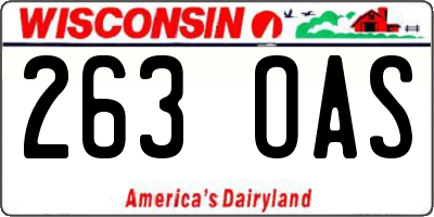 WI license plate 263OAS