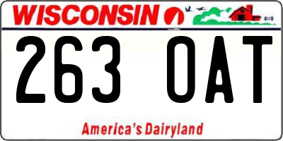 WI license plate 263OAT