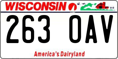 WI license plate 263OAV