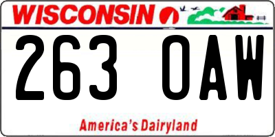 WI license plate 263OAW