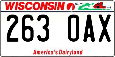 WI license plate 263OAX