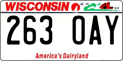 WI license plate 263OAY