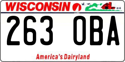 WI license plate 263OBA