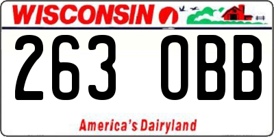 WI license plate 263OBB