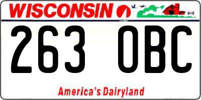 WI license plate 263OBC