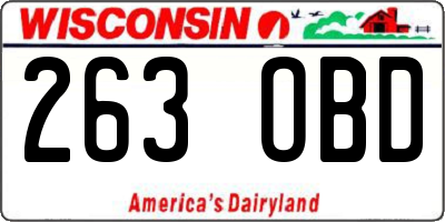 WI license plate 263OBD