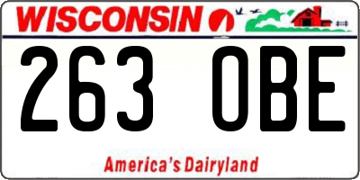 WI license plate 263OBE