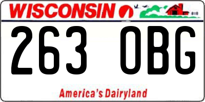 WI license plate 263OBG