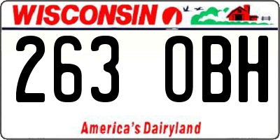 WI license plate 263OBH