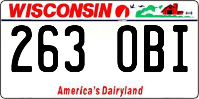 WI license plate 263OBI