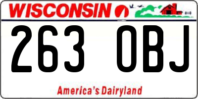 WI license plate 263OBJ