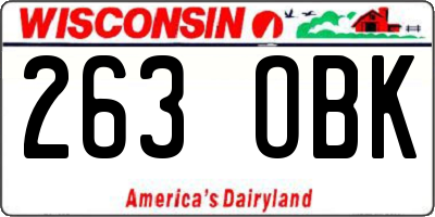 WI license plate 263OBK