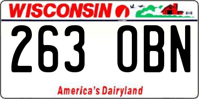 WI license plate 263OBN